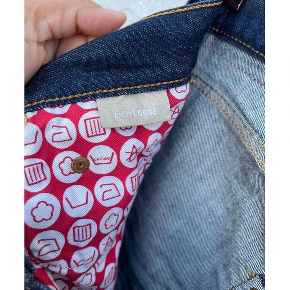 Care Label Italian Mens Buttons Fly Straight Leg Boyloose Jeans Denim 34 - Picture 15 of 16